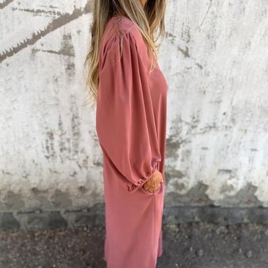 Zomerse Maxi Jurk met Ballonmouwen en V-Hals