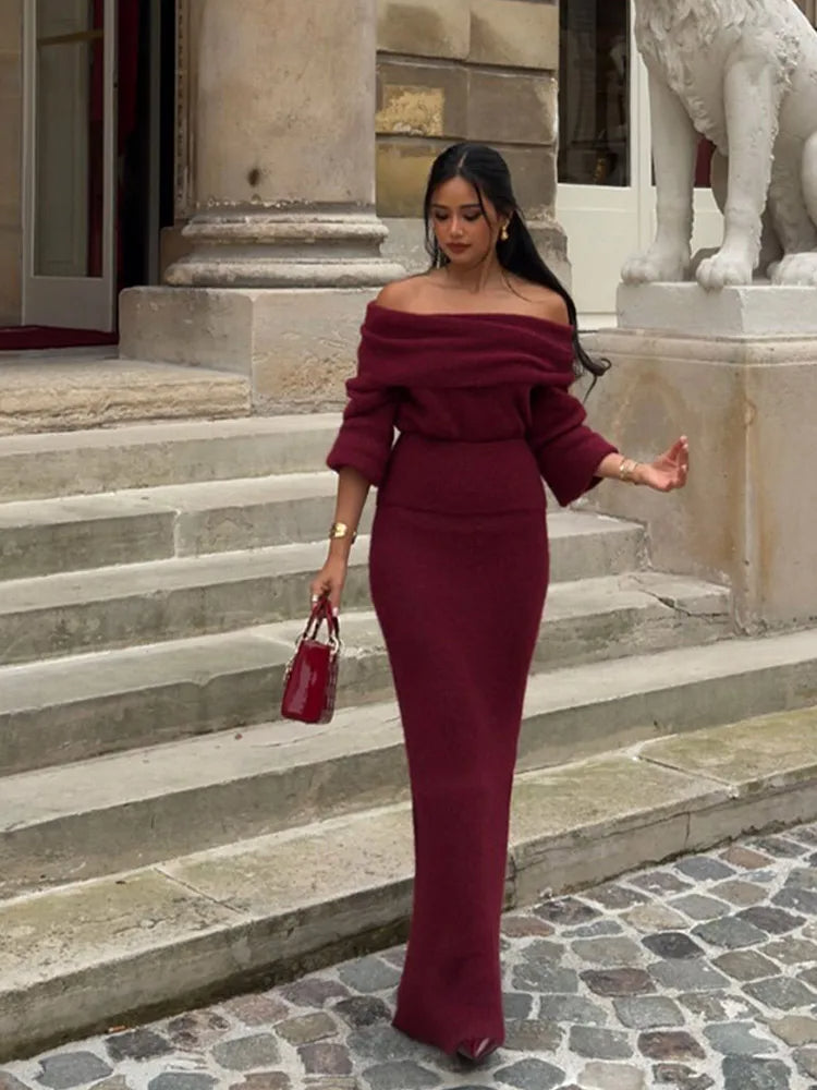 Gebreide Maxi Zomerjurk Dames – Eén Schouder & Elegante Pasvorm