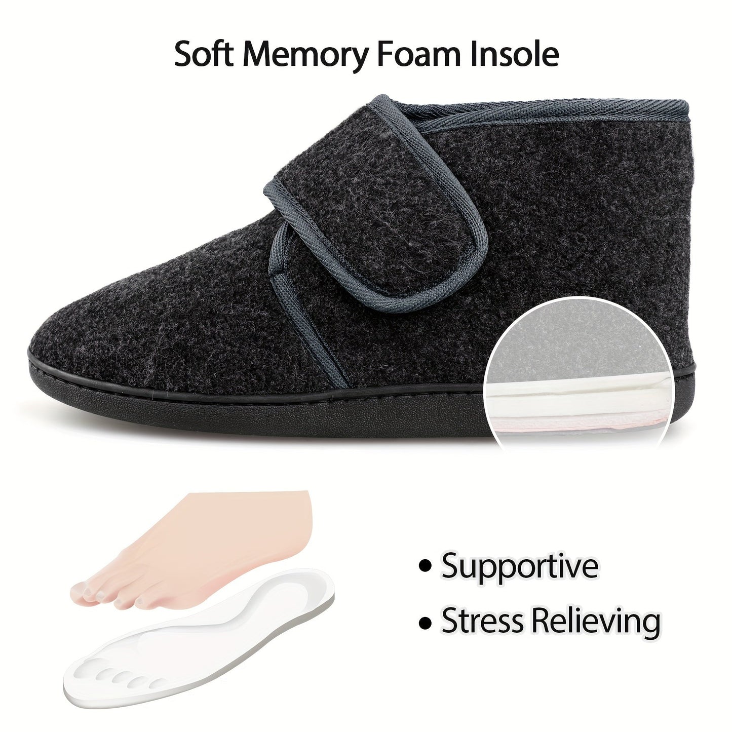 Comfortabele heren pantoffels met klittenbandsluiting