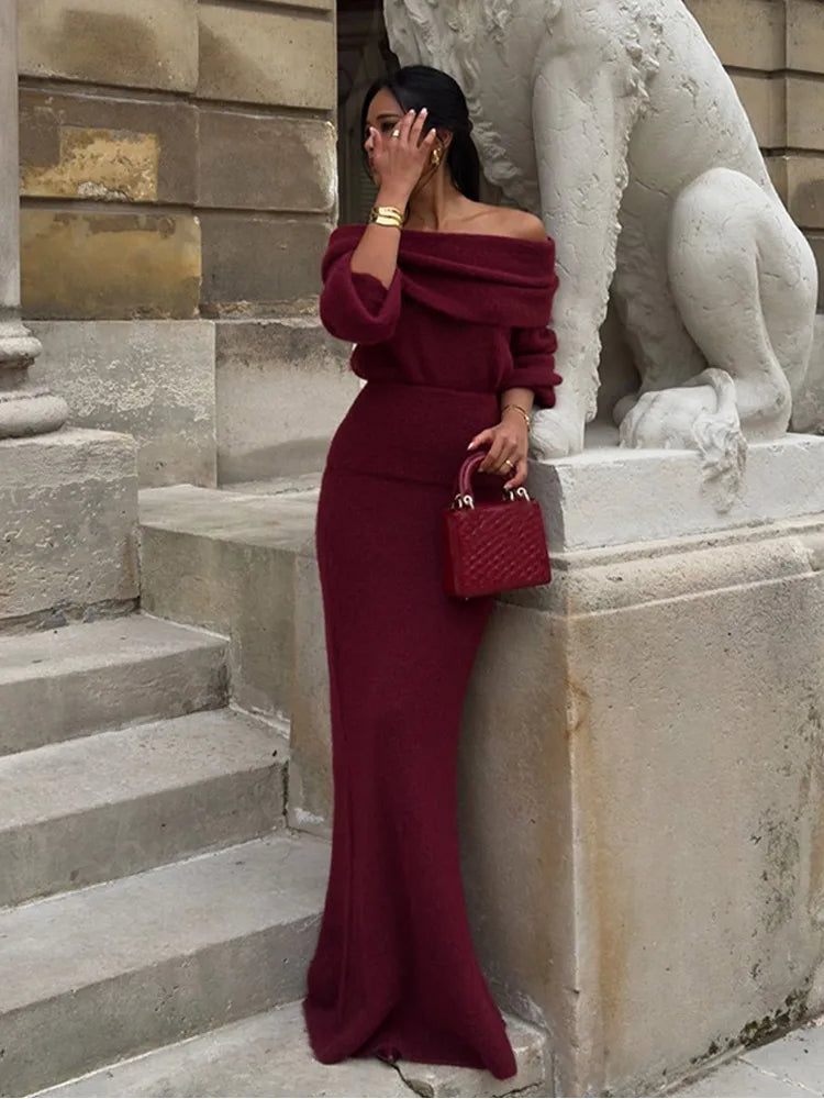 Gebreide Maxi Zomerjurk Dames – Eén Schouder & Elegante Pasvorm
