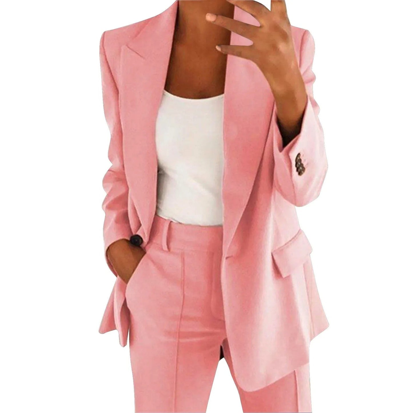 Elegante dames set met blazer en pantalon – effen en stijlvol