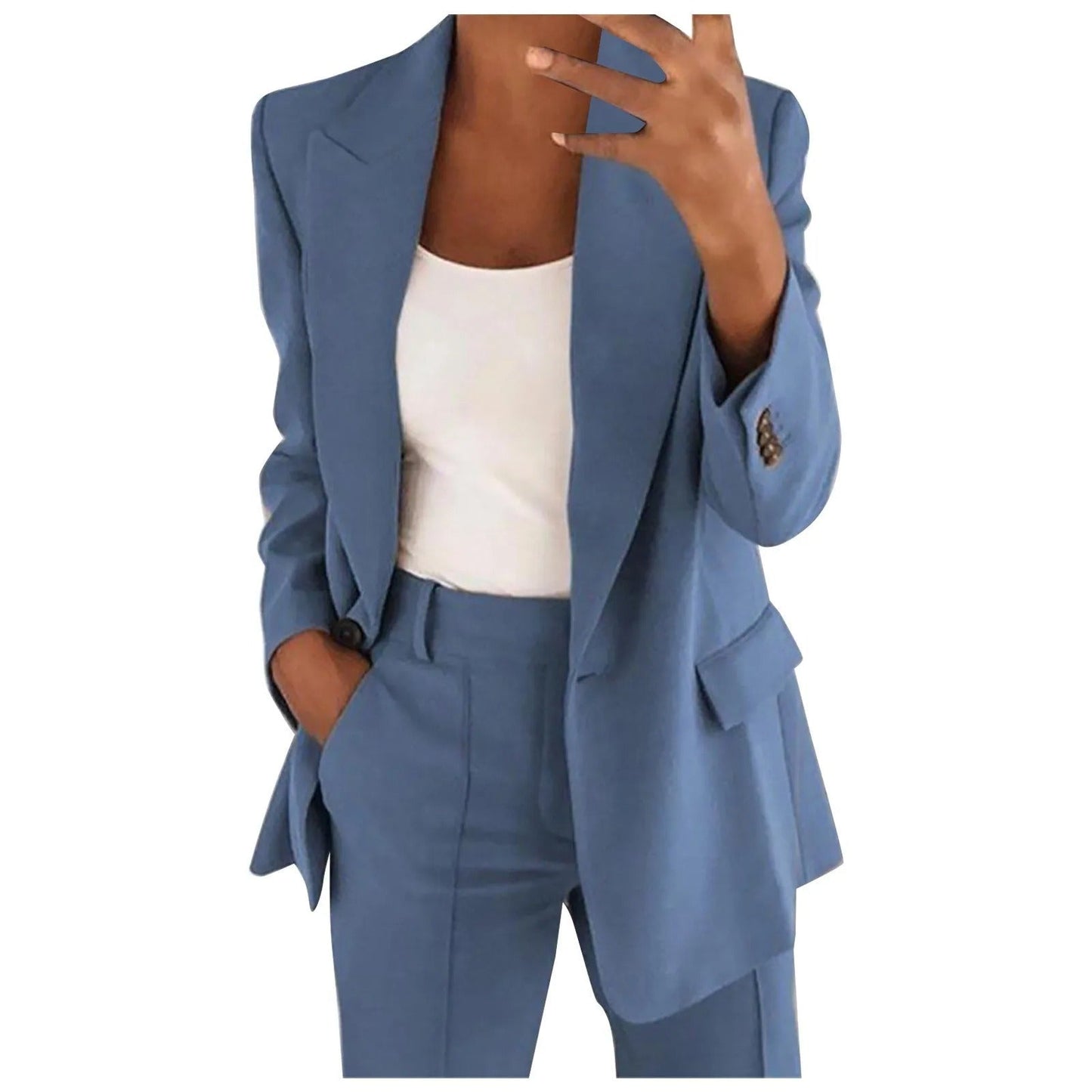 Elegante dames set met blazer en pantalon – effen en stijlvol