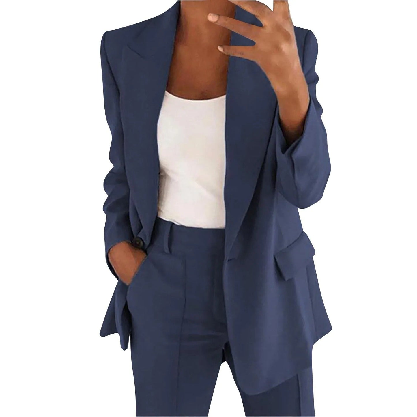 Elegante dames set met blazer en pantalon – effen en stijlvol