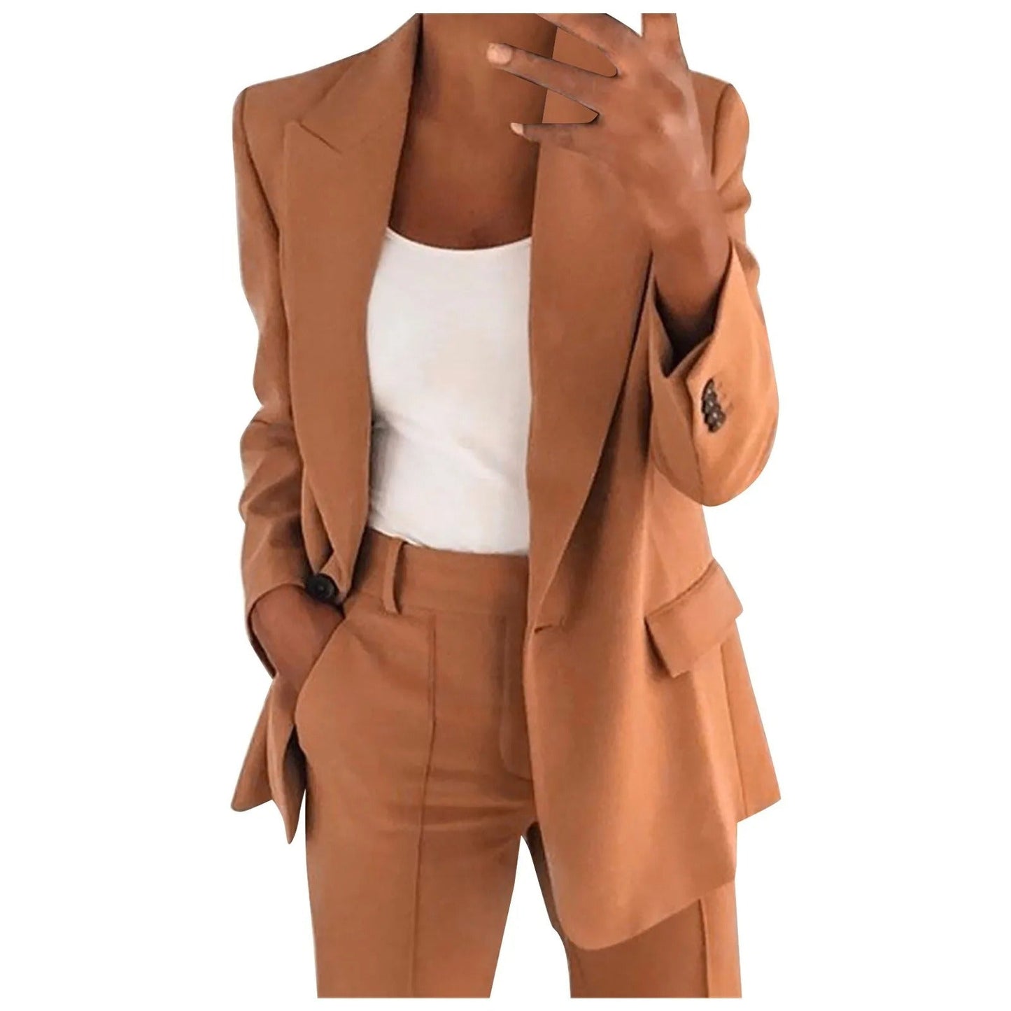 Elegante dames set met blazer en pantalon – effen en stijlvol