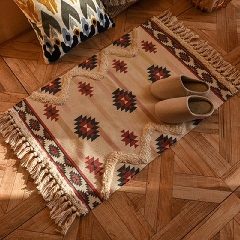 Handgeweven boho vloerkleed – natuurlijk & stijlvol kleed voor elk interieur