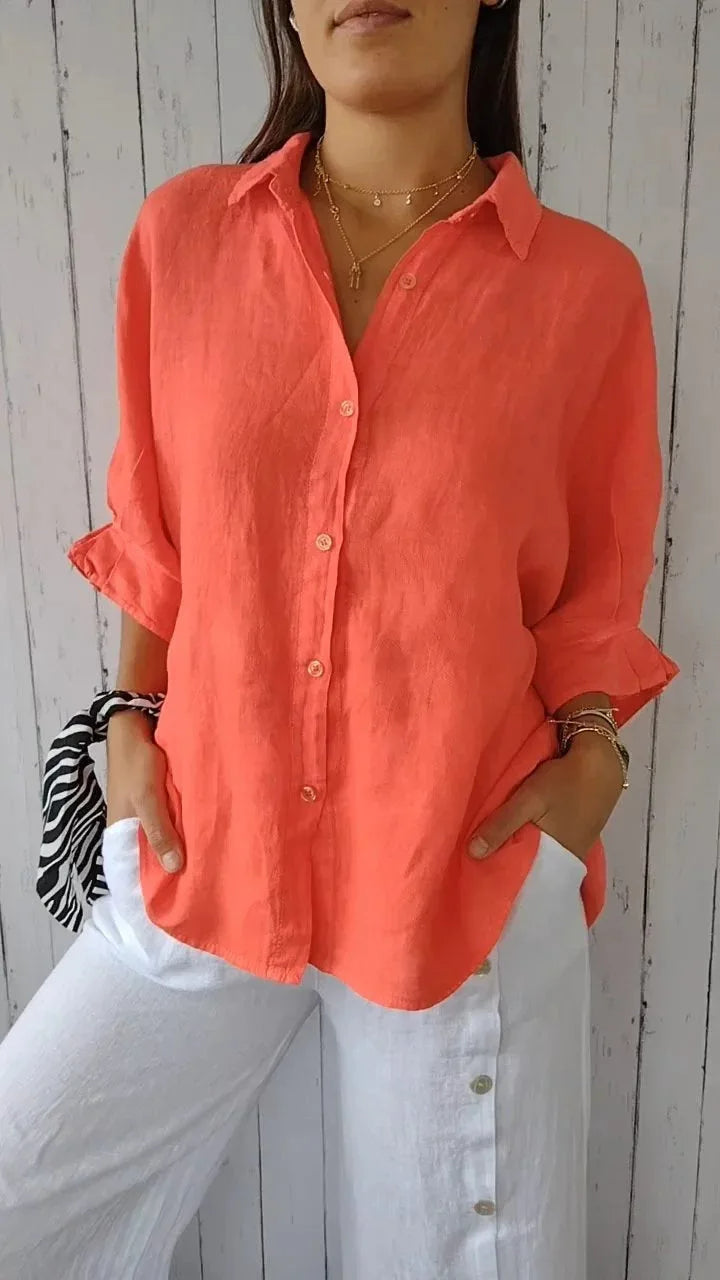 Luchtige Linnen Blouse voor Dames – Stijlvol & Comfortabel voor Elke Zomerdag