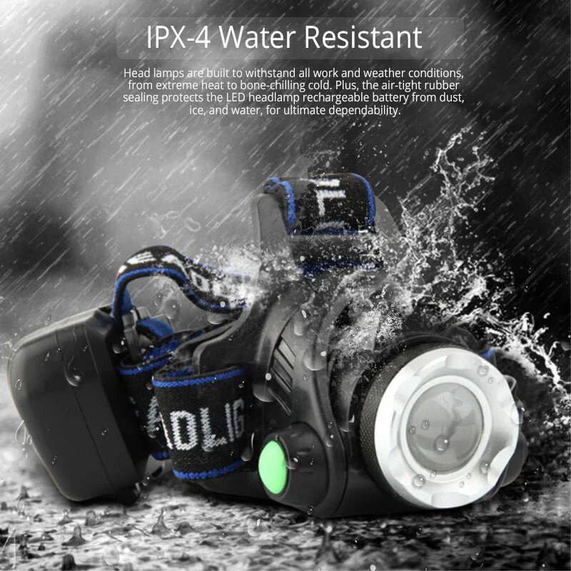 LED Hoofdlamp Dames & Heren – Oplaadbaar, Waterdicht & Extra Fel Licht