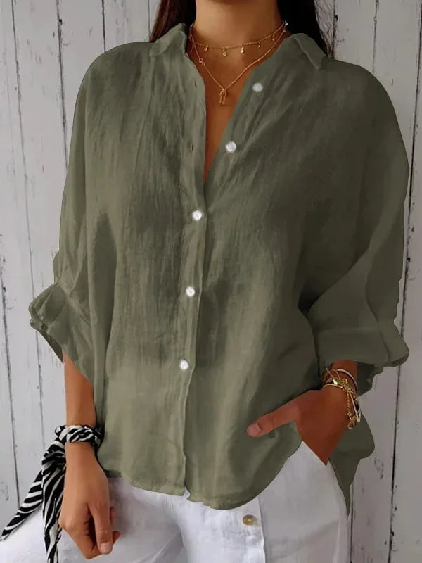 Luchtige Linnen Blouse voor Dames – Stijlvol & Comfortabel voor Elke Zomerdag