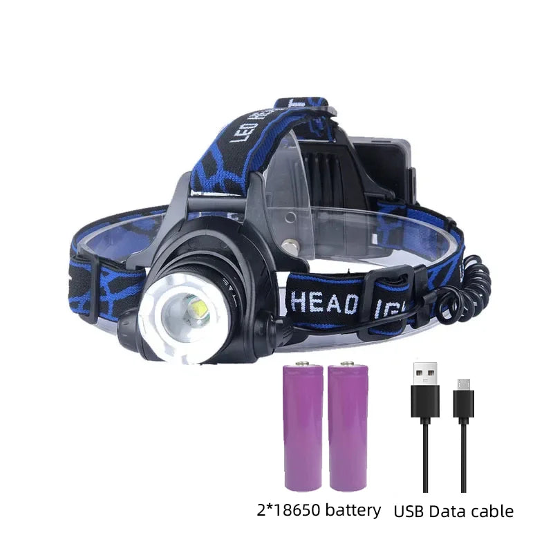 LED Hoofdlamp Dames & Heren – Oplaadbaar, Waterdicht & Extra Fel Licht