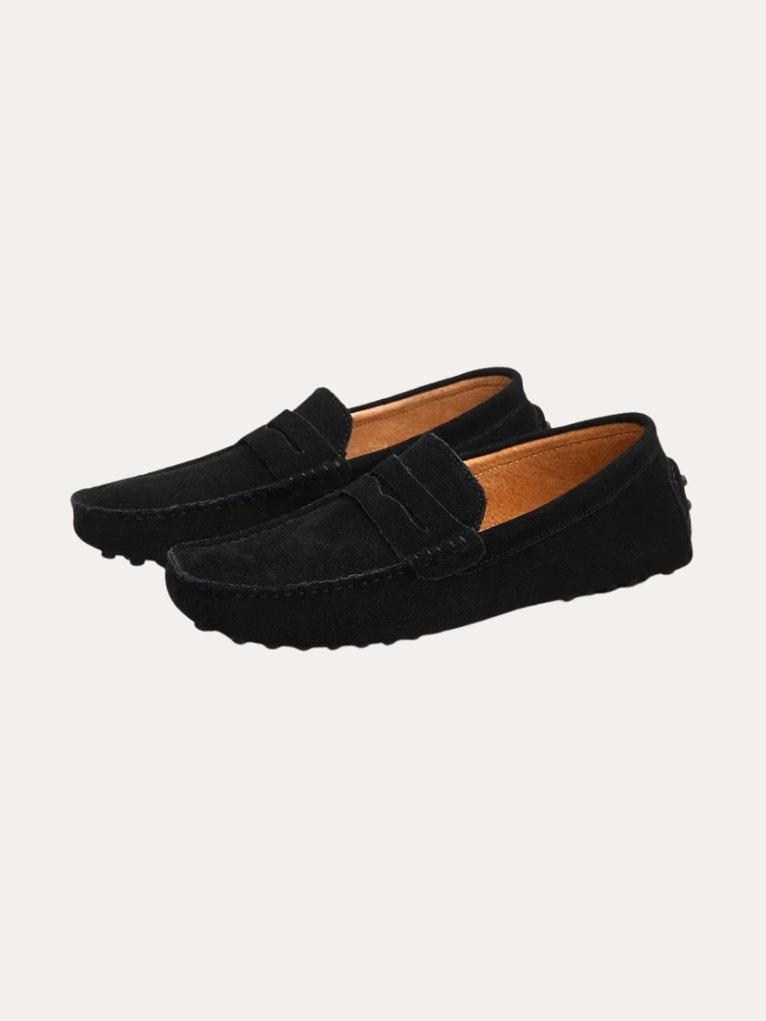 Stijlvolle Zwarte Loafers voor Heren – Suède Comfort, Perfecte Grip