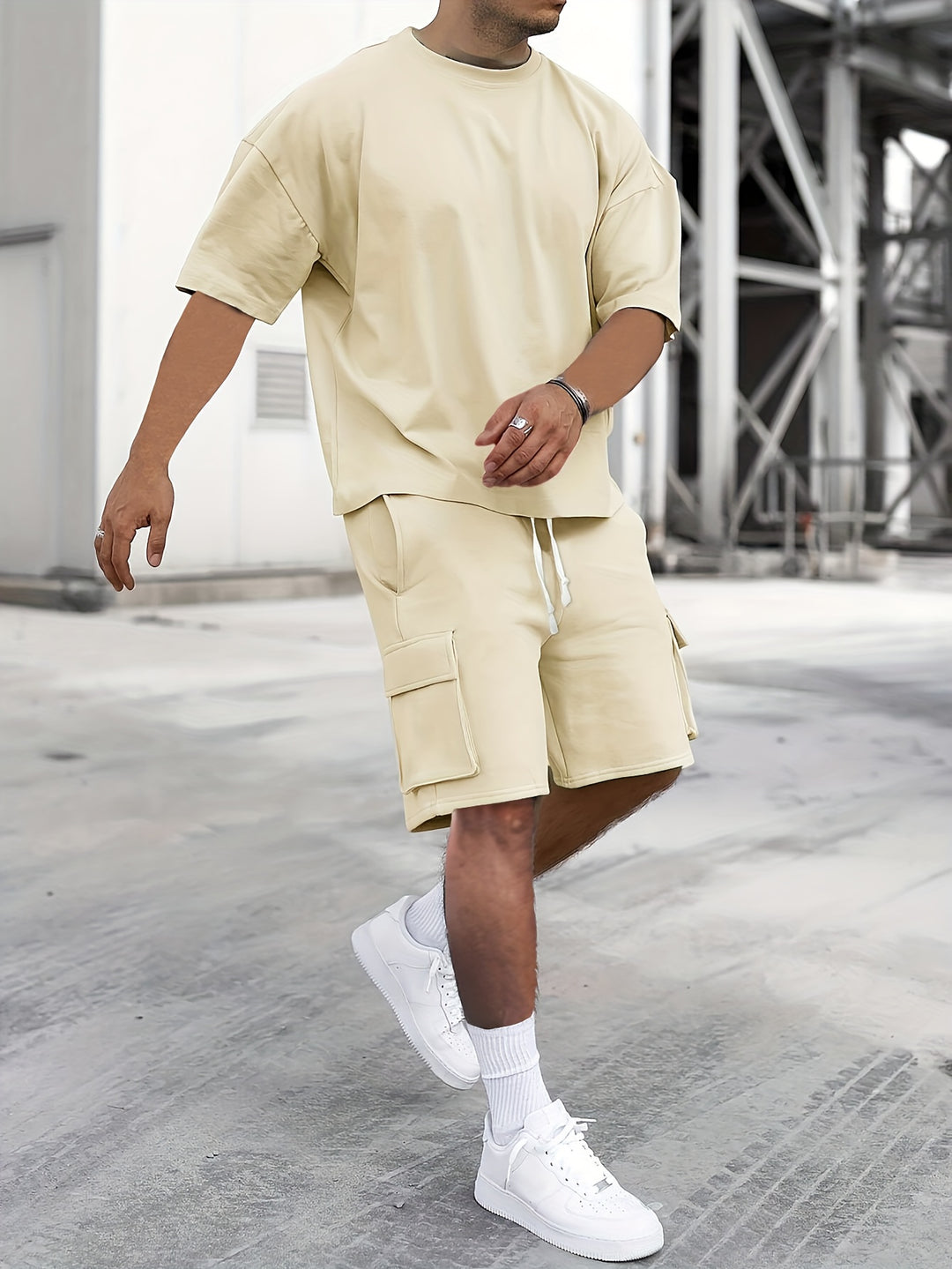 Heren Sportset Zomer – Ademend Shirt en Short met Zakken