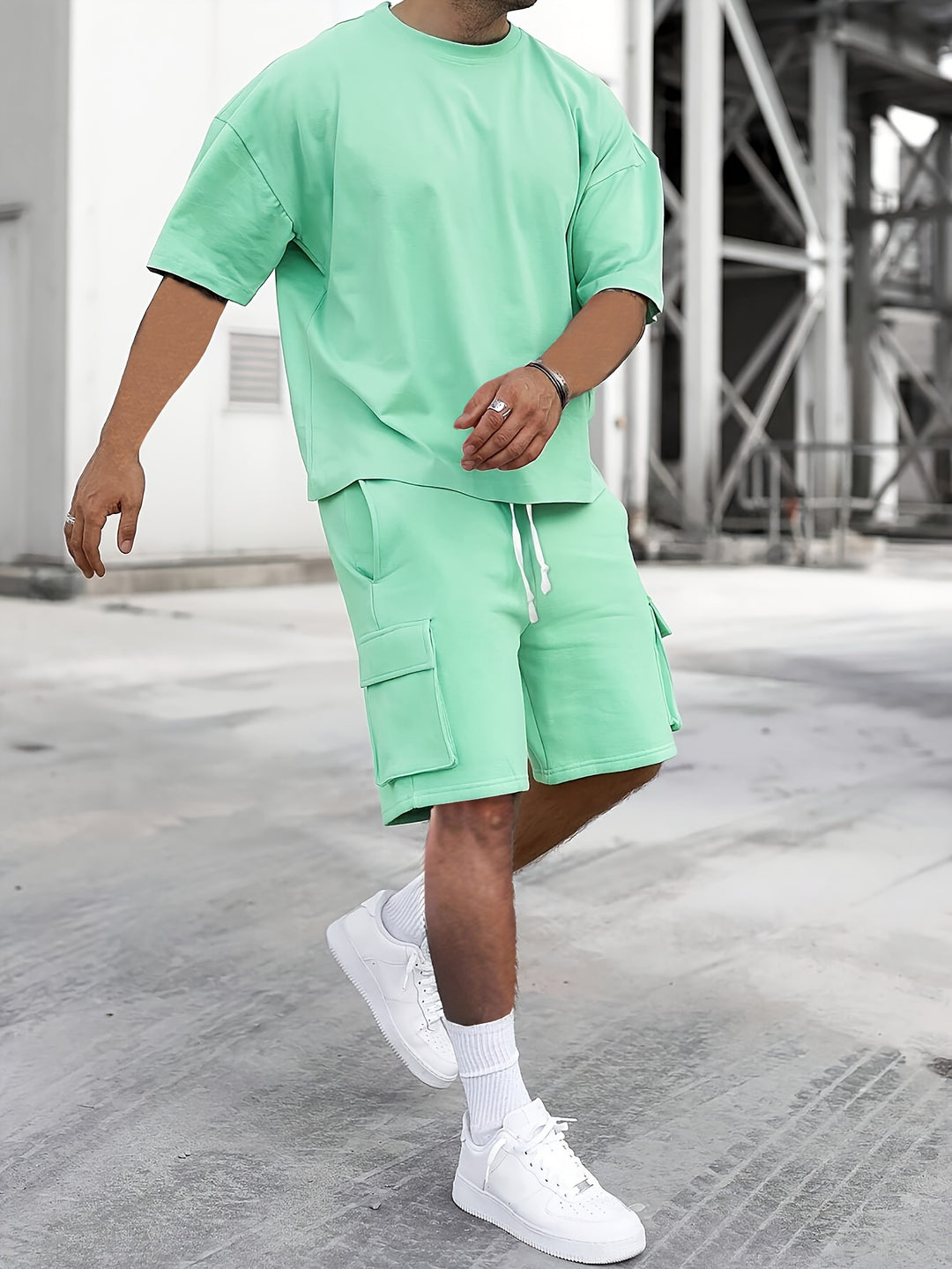 Heren Sportset Zomer – Ademend Shirt en Short met Zakken