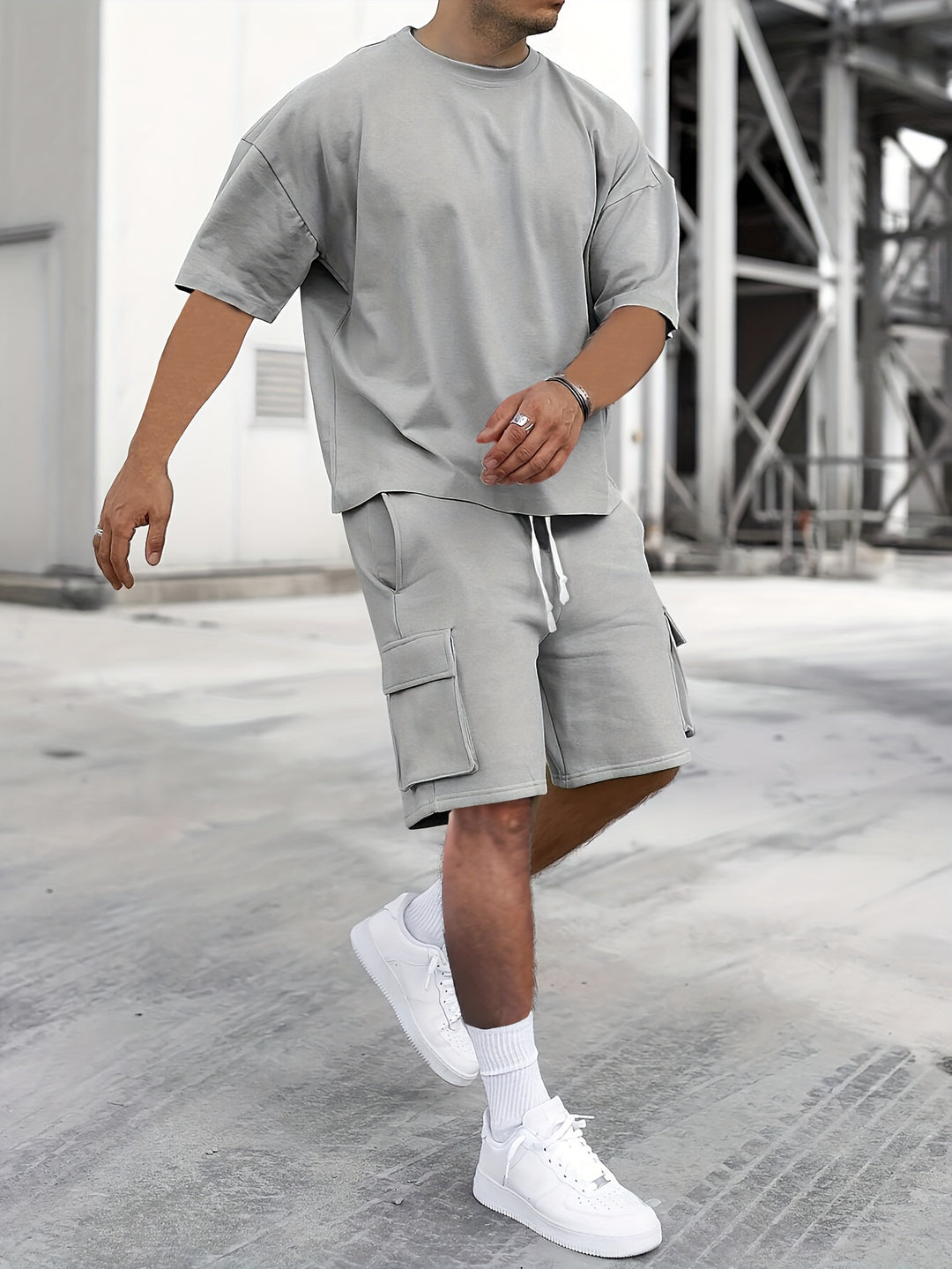 Heren Sportset Zomer – Ademend Shirt en Short met Zakken