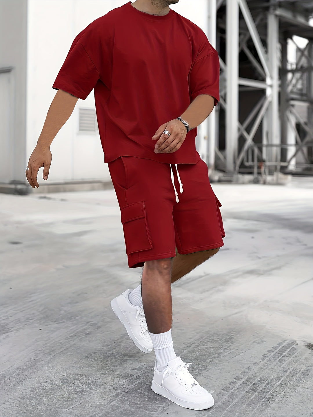 Heren Sportset Zomer – Ademend Shirt en Short met Zakken