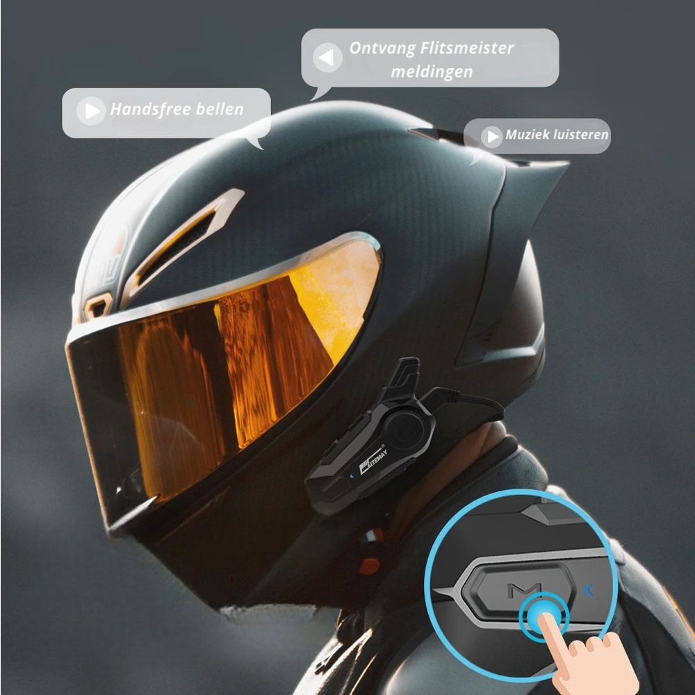 Bluetooth Intercom Headset voor Motorhelm