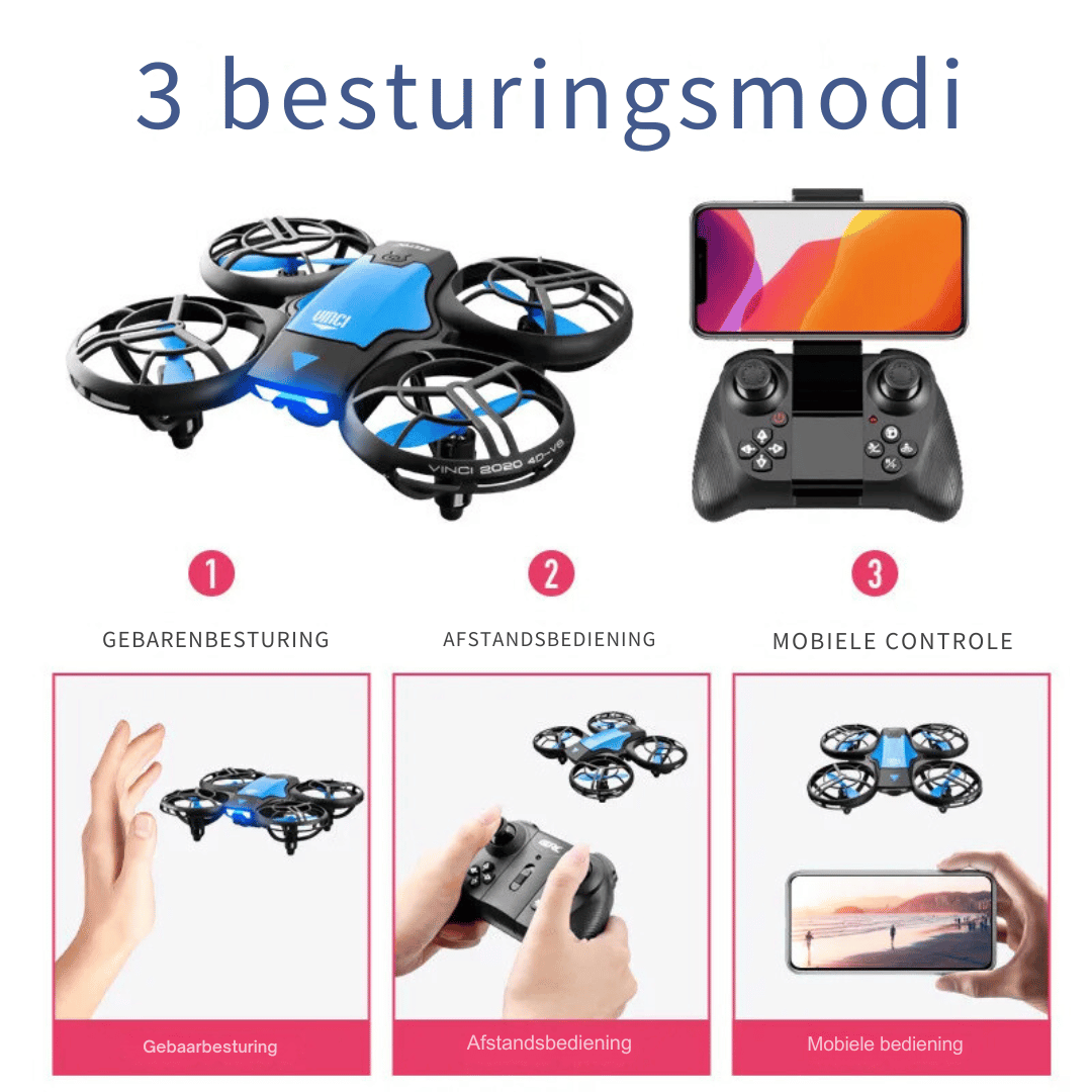 V8 Mini Drone met 4K HD Camera – WiFi & Automatische Hoogtefunctie