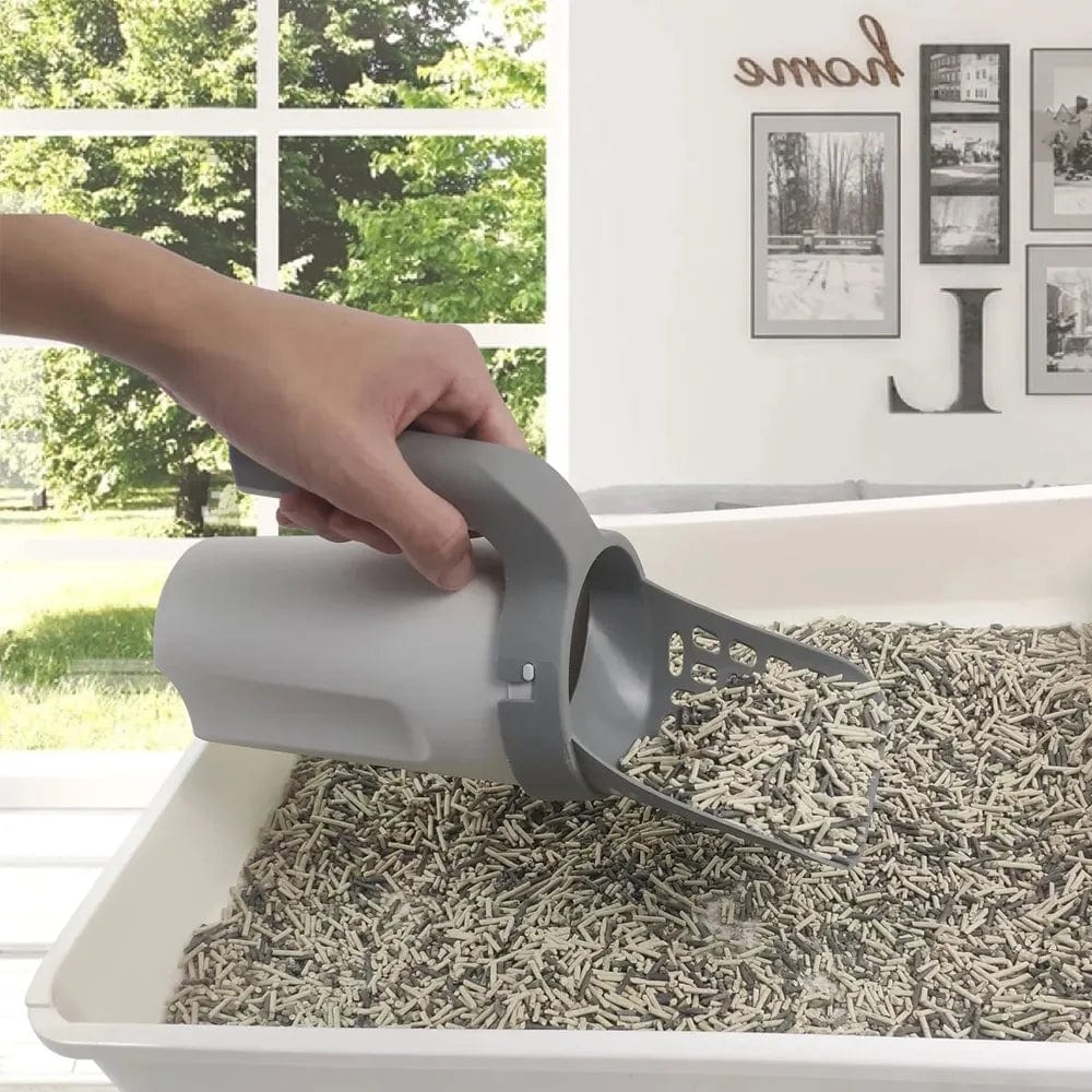 2-in-1 Kattenbakschep met Opvangbak en Afvalzakhouder