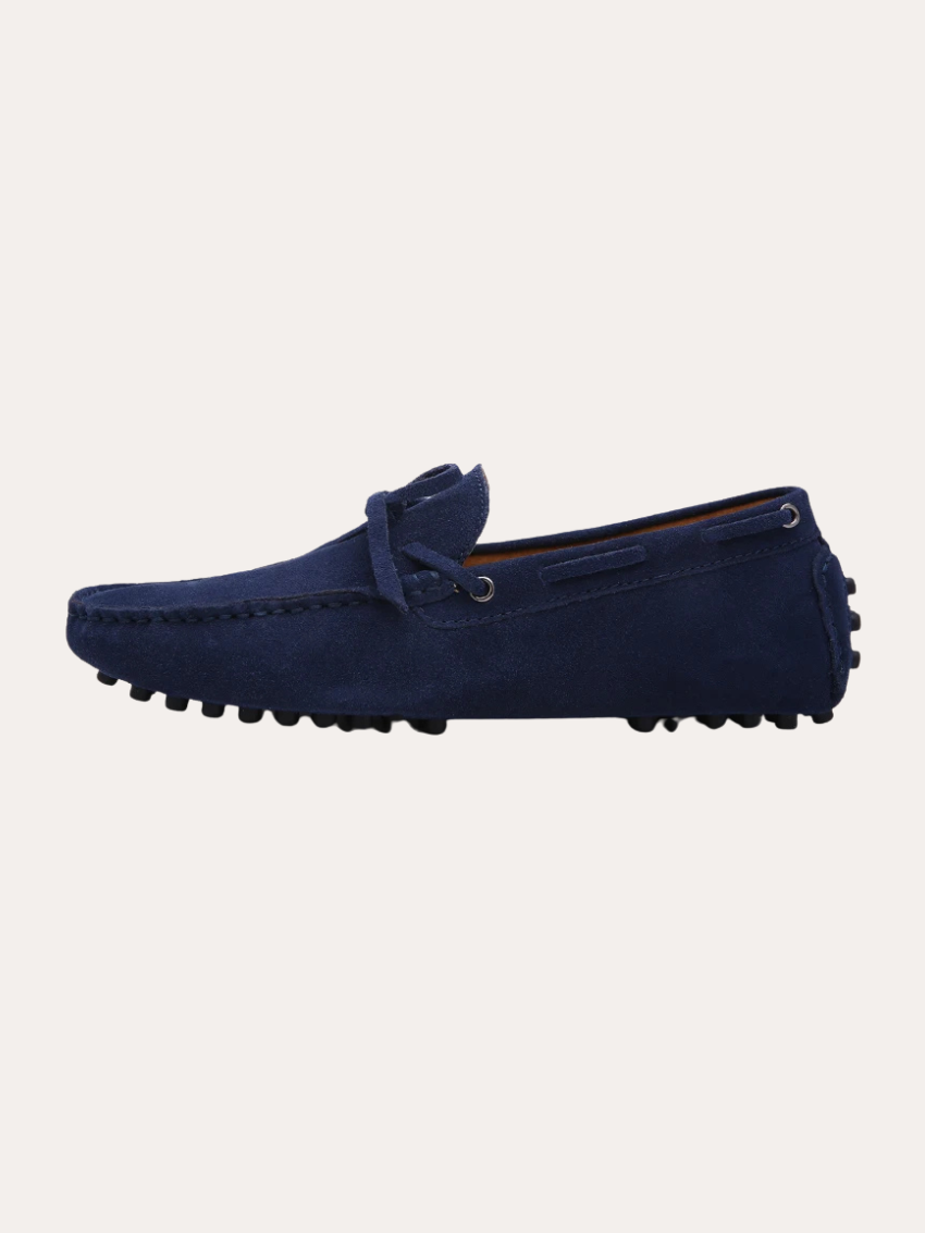 Marineblauwe Suède Driving Loafers voor Heren – Comfort & Klasse op Elke Rit