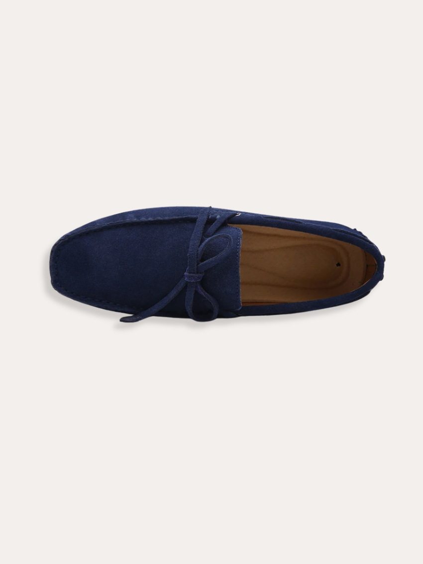 Marineblauwe Suède Driving Loafers voor Heren – Comfort & Klasse op Elke Rit