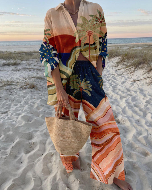 Zomerse Dames Set met Tropische Print
