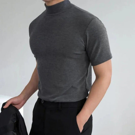 Heren T-shirt met hoge kraag – stijlvol en comfortabel