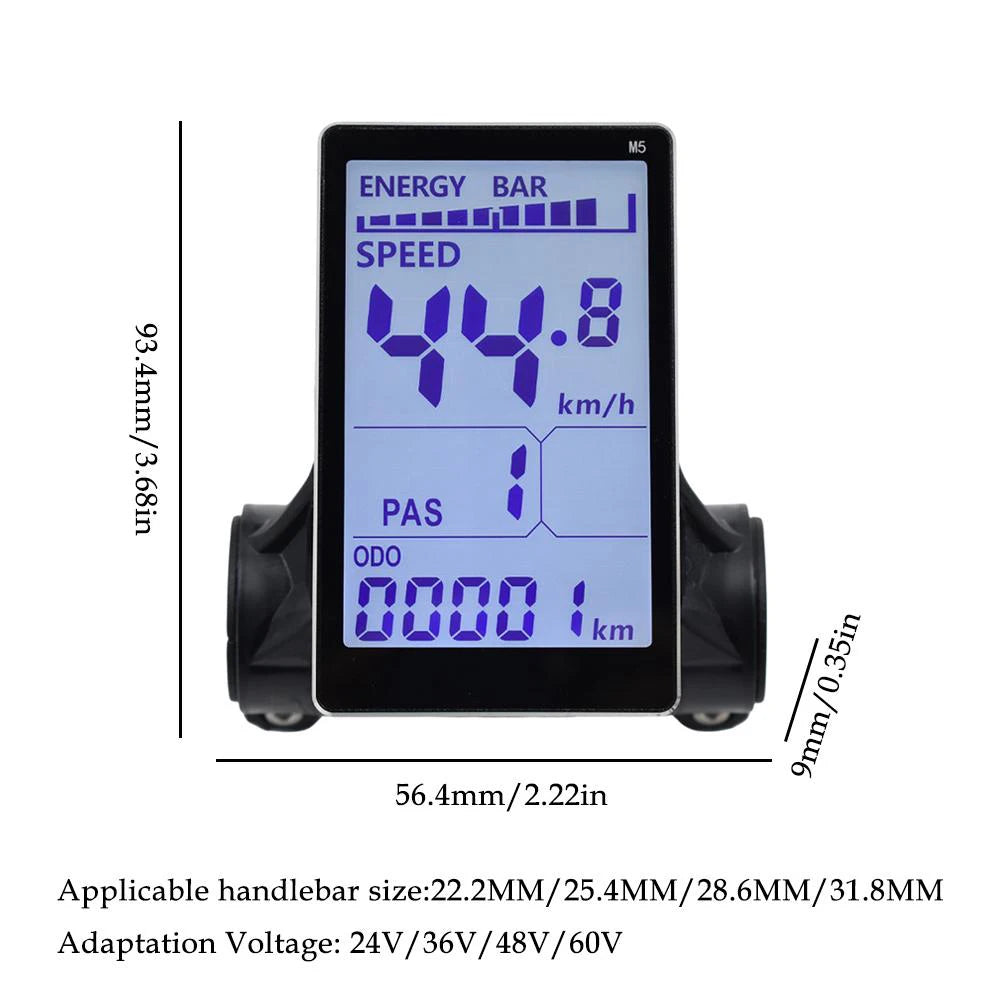 Smart M5 E-bike Display - Intuïtieve Snelheidsmeter & Geavanceerde Functies-Novormo