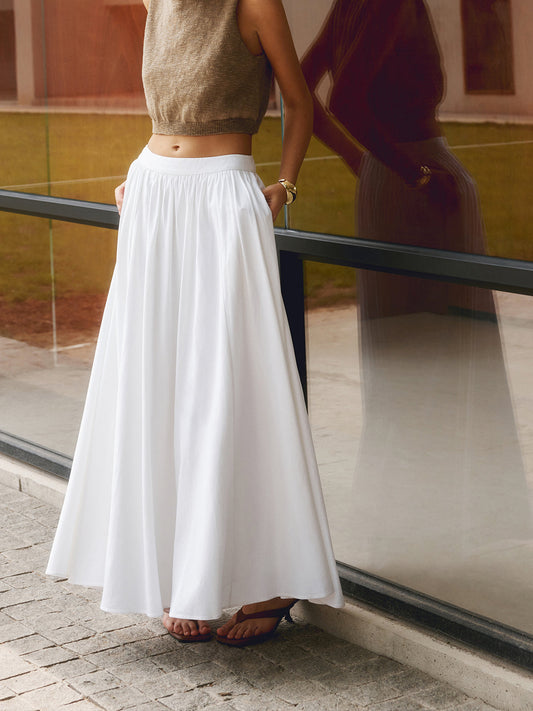 Zomerse Linnen Rok – Plissé Design met Flatterende Taille