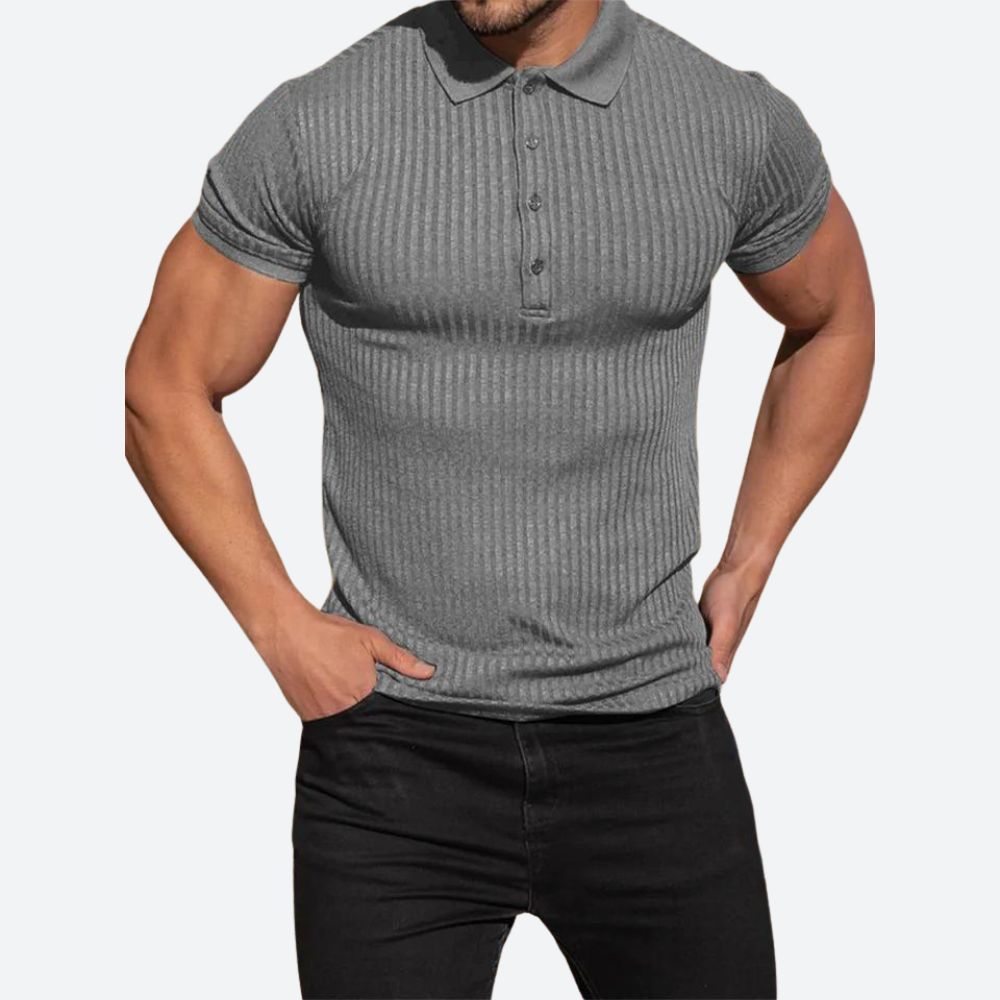 Heren Poloshirt – Ribstructuur & Getailleerd