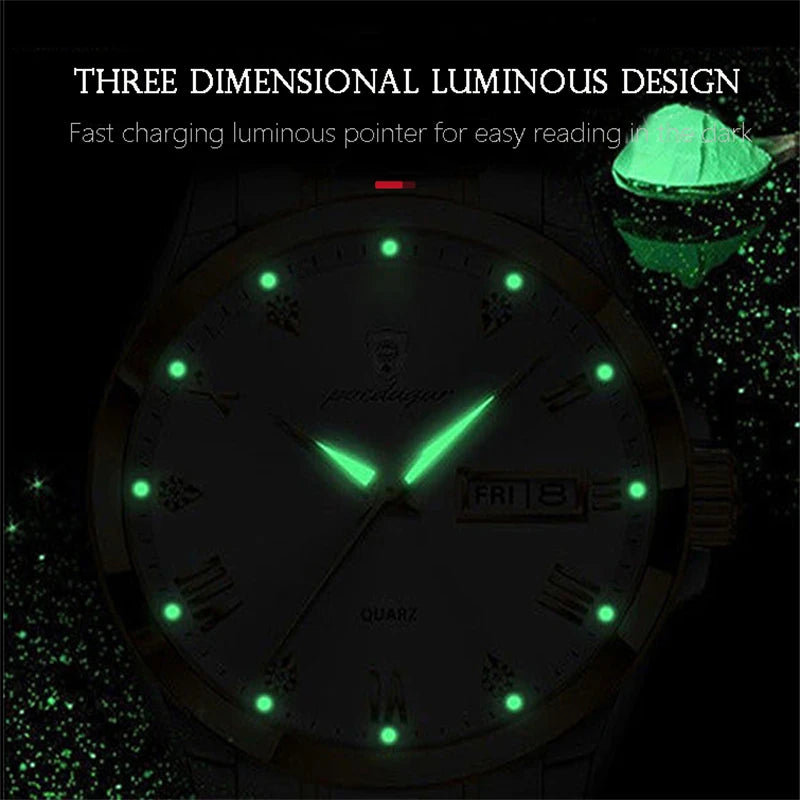Luxe Heren Quartz Horloge - 30m Waterdicht, Datum & Shockbestendig-Novormo
