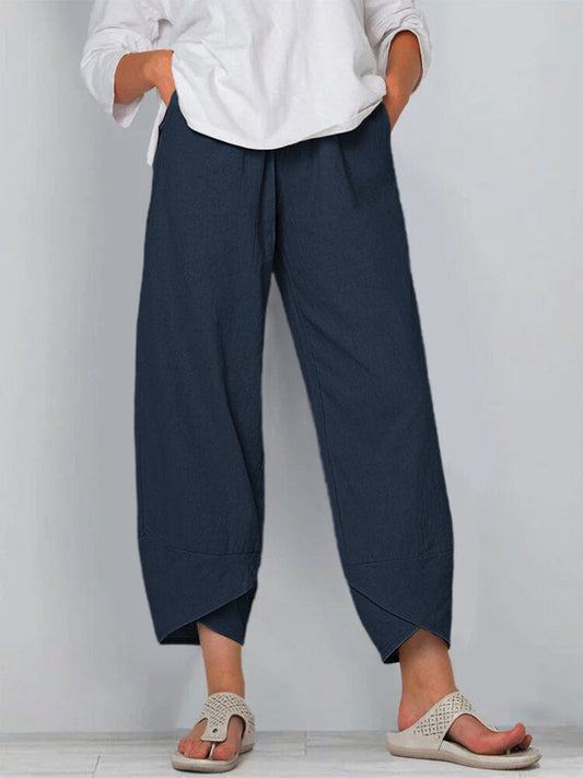 Luchtige Dames Zomerbroek met Hoge Taille en Losvallende Pasvorm