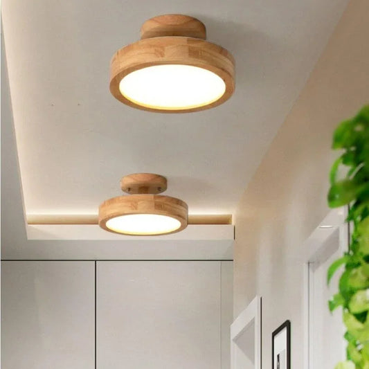 Moderne Plafondlamp van Hout met LED – Stijlvolle Verlichting