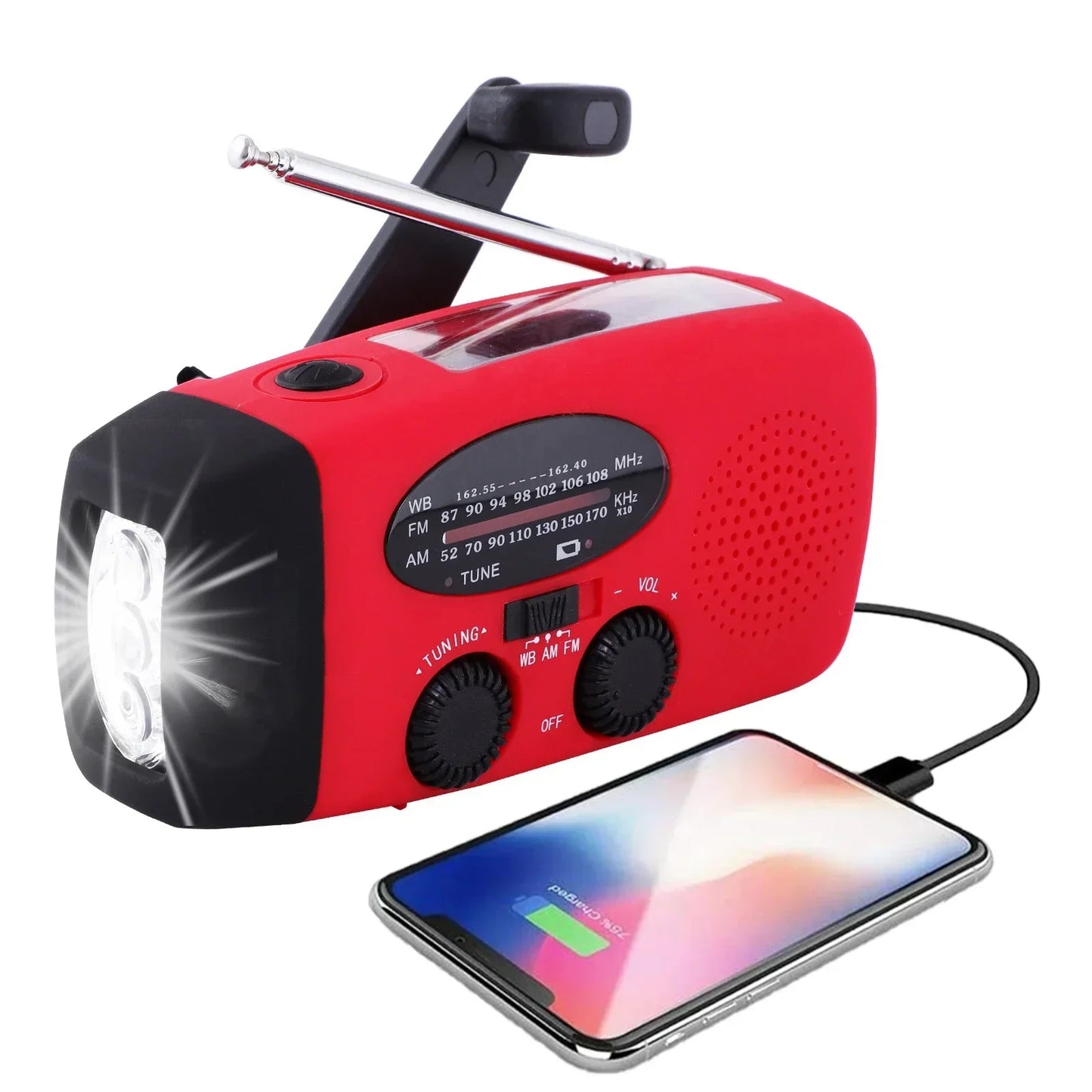 Noodradio met Zaklamp & Powerbank – Voor Nood & Camping