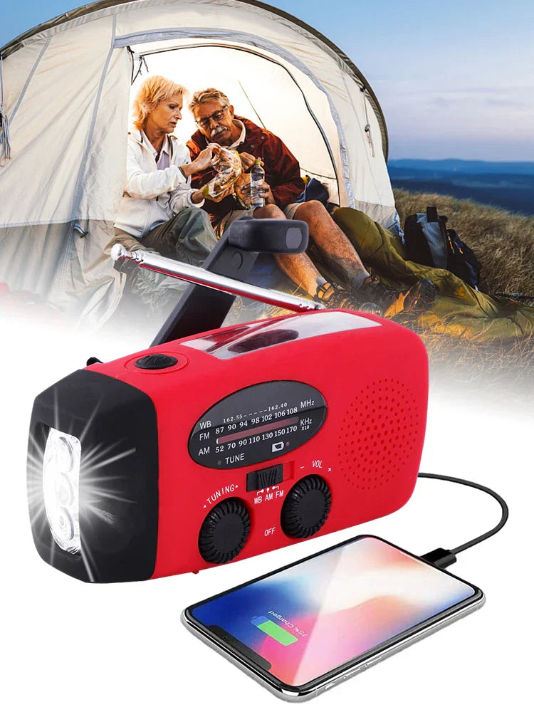 Noodradio met Zaklamp & Powerbank – Voor Nood & Camping