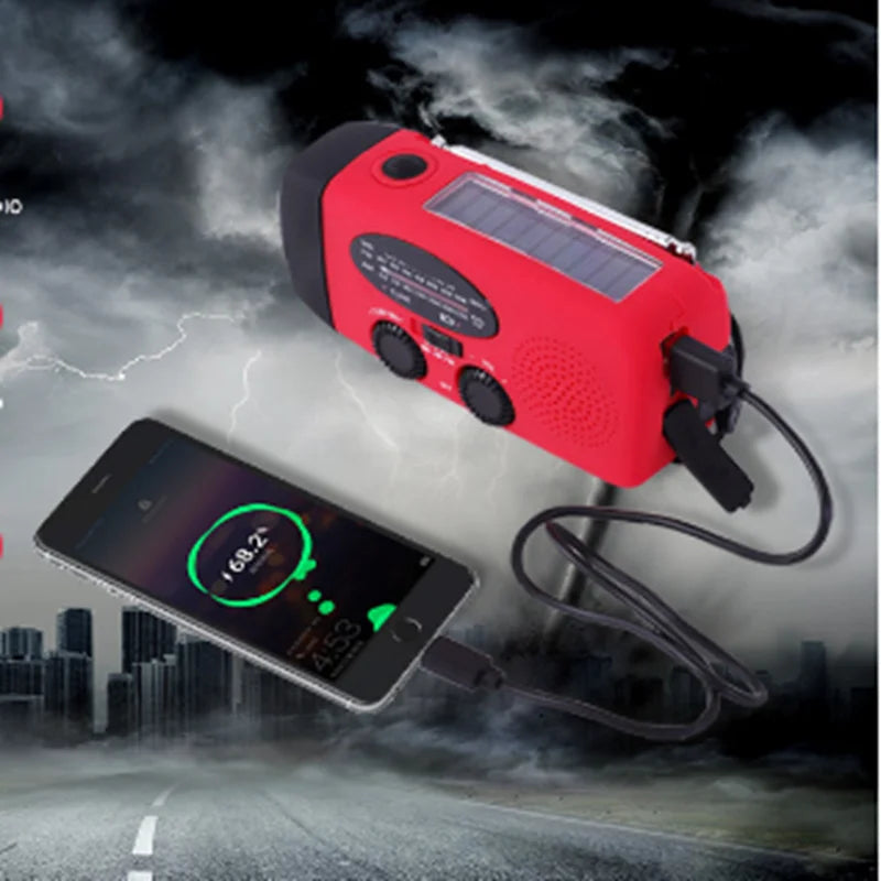 Noodradio met Zaklamp & Powerbank – Voor Nood & Camping