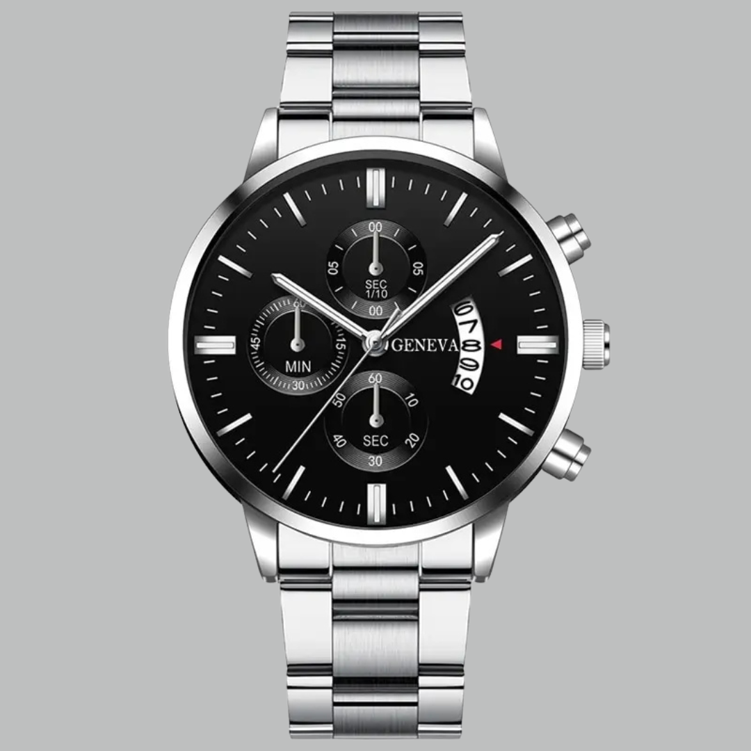 Luxe Quartz Herenhorloge met Kalender – RVS & Krasbestendig
