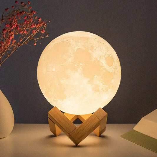 8 cm LED Maanslamp met Statief - Sfeervolle Nachtlamp-Novormo
