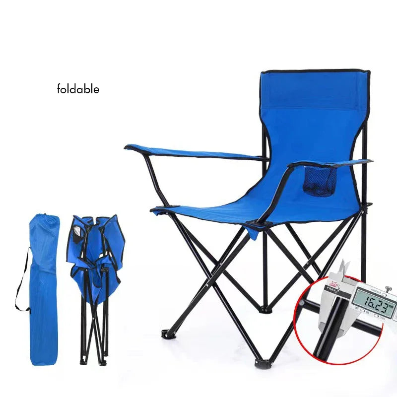 Compacte Opvouwbare Campingstoel - Duurzaam met Armleuningen-Novormo