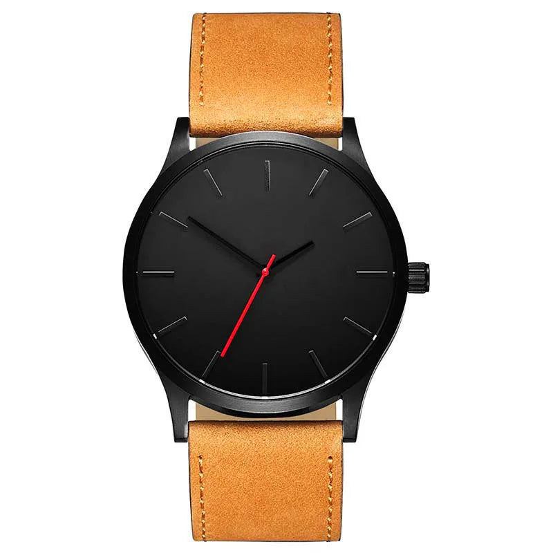 Sportief Herenhorloge - Grote Wijzerplaat, PU Leren Band & Quartz Beweging-Novormo