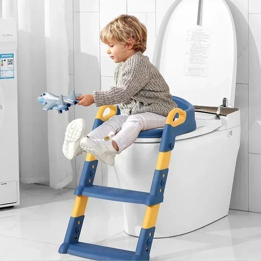Opvouwbaar Antislip Toilettraining Zitje met Trapje voor Peuters
