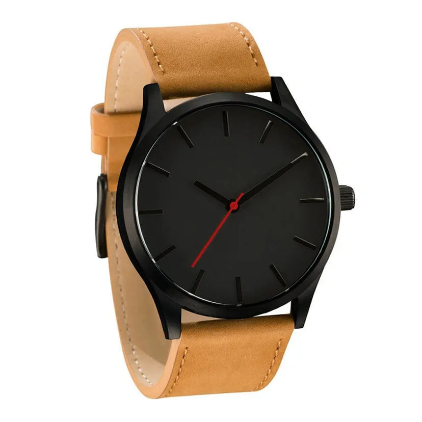 Sportief Herenhorloge - Grote Wijzerplaat, PU Leren Band & Quartz Beweging-Novormo