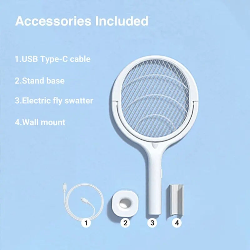 5-in-1 Elektrisch Muggenracket - Snellader & Veilig-Novormo