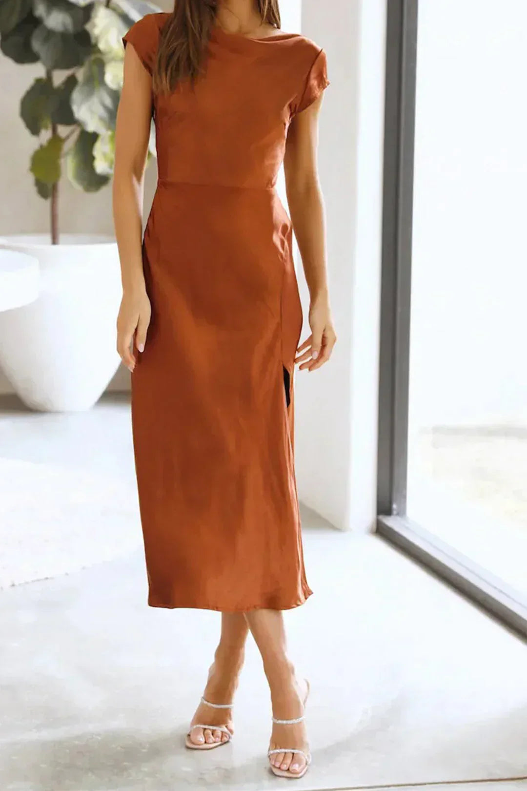 Elegante Zijde-look Jurk voor Bruiloften en Avonden Uit