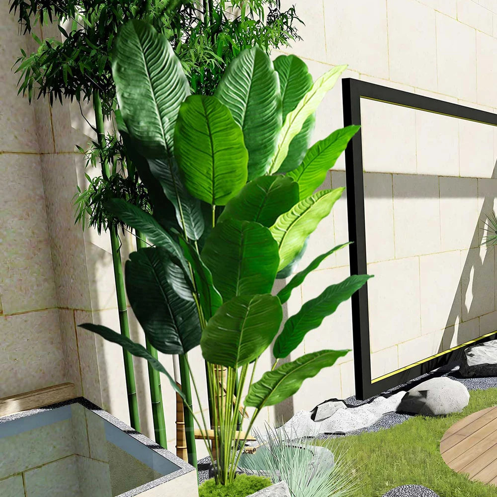 Grote Kunstplant Bird of Paradise 85-115 cm - Tropische Bladeren-Novormo