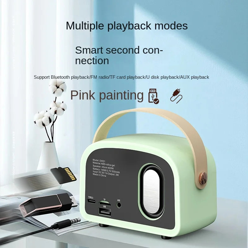 Retro Mini Bluetooth Speaker - Draagbaar met Klassieke Stereo-Novormo