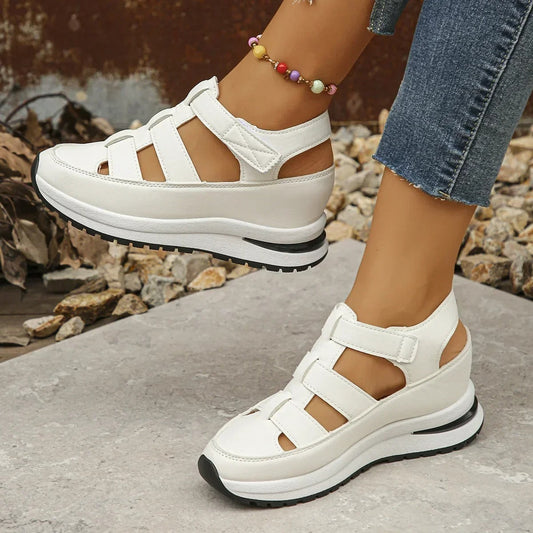 Sportieve Damesplateausandalen met Verhoogde Zool en Comfortfit