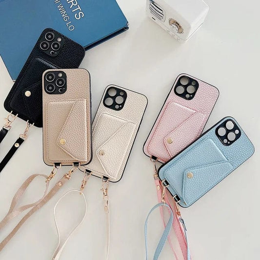Telefoonhoes met Schouderband en Pasjeshouder
