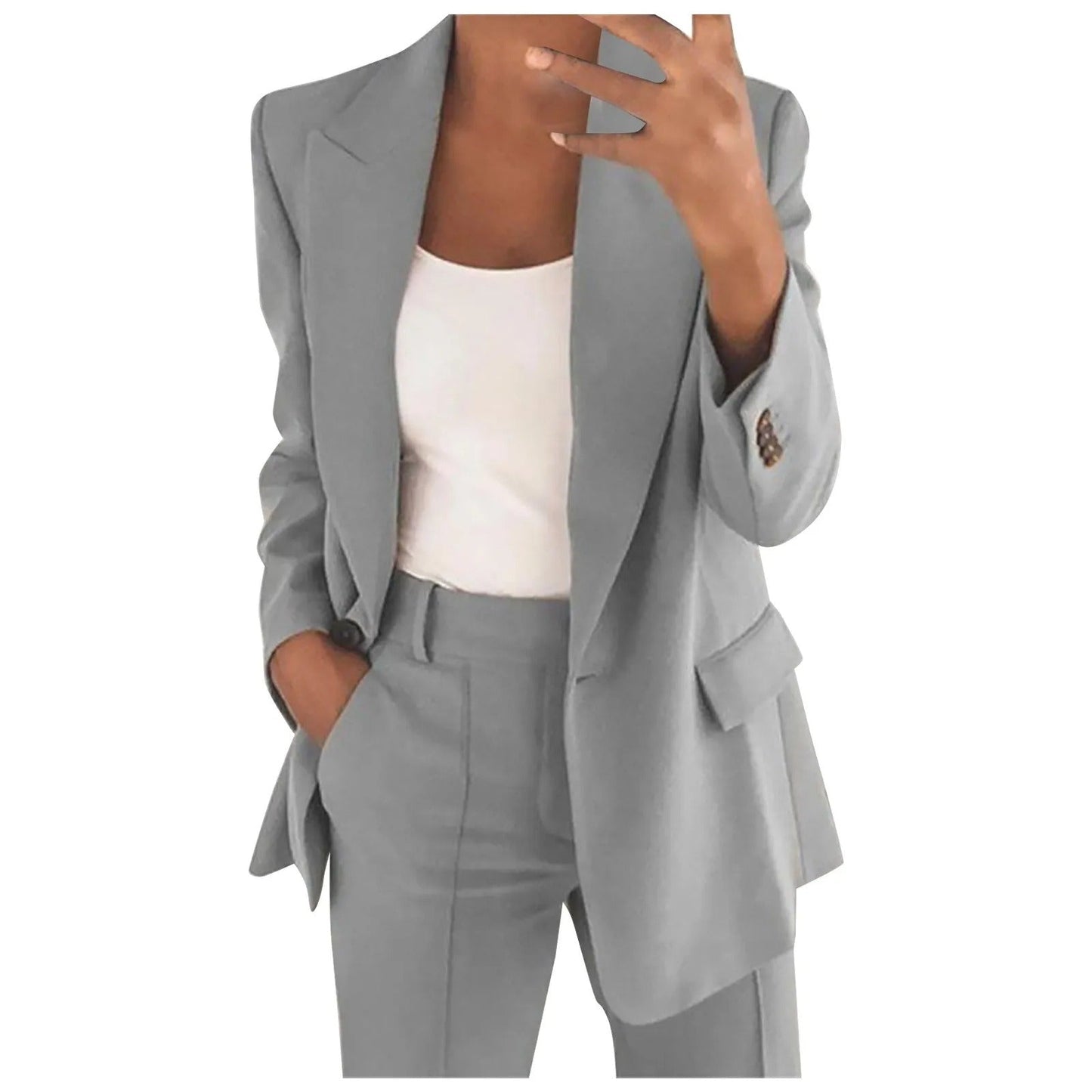 Elegante dames set met blazer en pantalon – effen en stijlvol