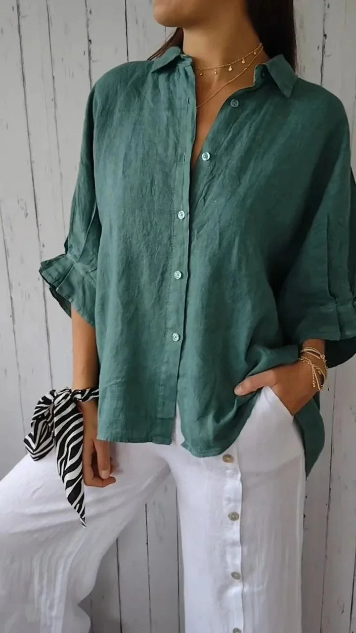 Luchtige Linnen Blouse voor Dames – Stijlvol & Comfortabel voor Elke Zomerdag