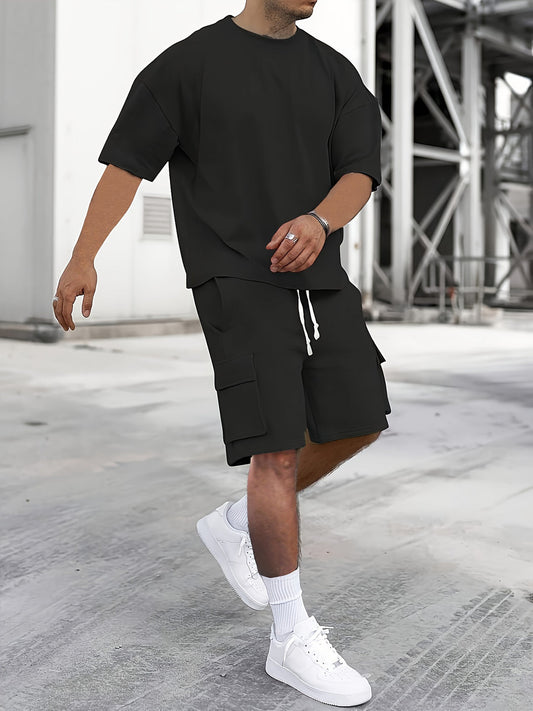 Heren Sportset Zomer – Ademend Shirt en Short met Zakken