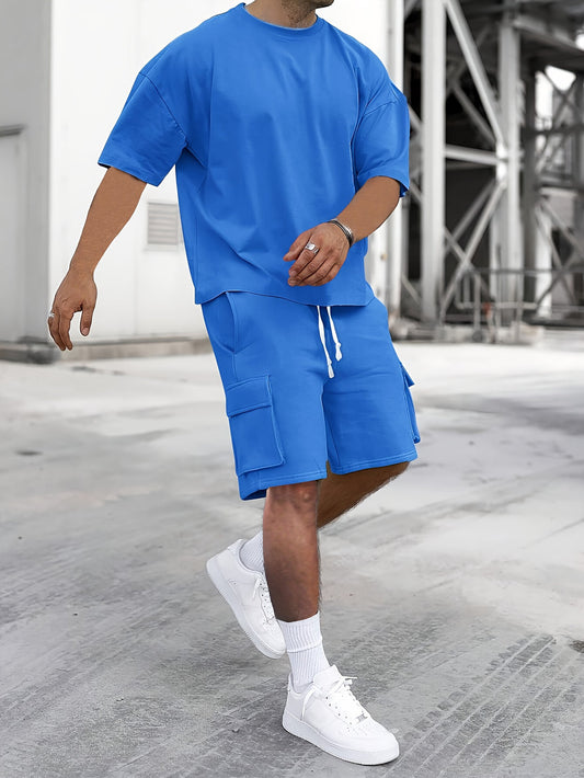 Heren Sportset Zomer – Ademend Shirt en Short met Zakken